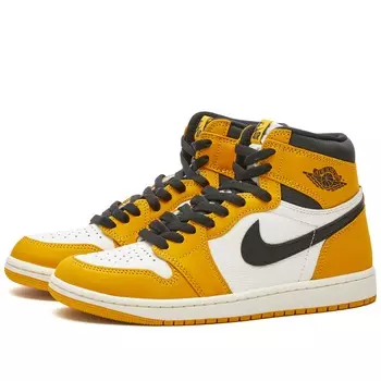 Кроссовки Air Jordan 1 Retro Hi Og Rmstd, цвет Yellow Ochre, Black & Sail