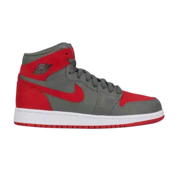 Кроссовки Air Jordan 1 Retro Hi Prem BG 'Bred Camo', красный