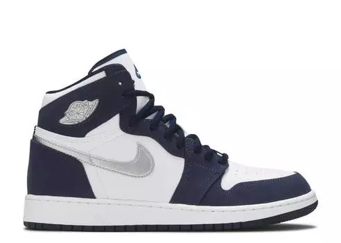 Кроссовки AIR JORDAN 1 RETRO HIGH CO.JP GS 'MIDNIGHT NAVY' 2020, белый