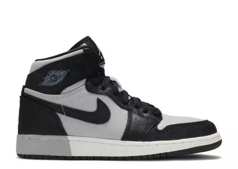 Кроссовки AIR JORDAN 1 RETRO HIGH GS 'ALUMINUM', черный