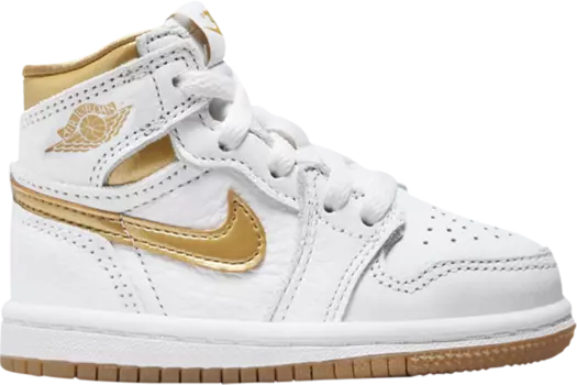 Кроссовки Air Jordan 1 Retro High OG TD 'Metallic Gold', белый