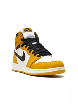 Кроссовки Air Jordan 1 Retro High OG Yellow Ochre/Black Jordan Kids, желтый