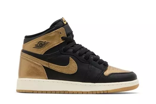 Кроссовки Air Jordan 1 Retro High OG GS, цвет Black Gold