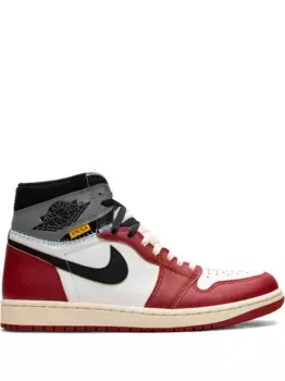 Кроссовки Air Jordan 1 Retro High OG Chicago - Varsity Red/Black/Sail/Shadow Grey/Muslin из коллаборации с Union LA, белый