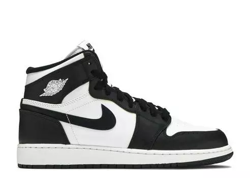 Кроссовки AIR JORDAN 1 RETRO HIGH OG BG 'BLACK WHITE' 2014, черный
