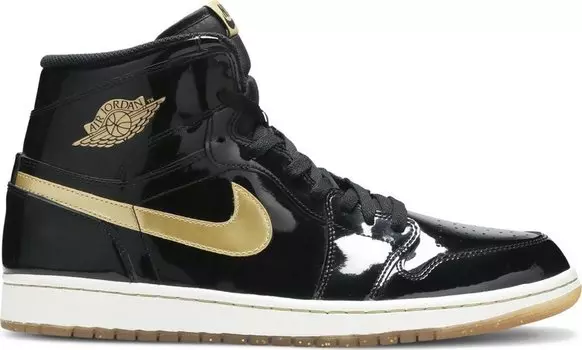 Кроссовки Air Jordan 1 Retro High OG Black Gold PL, черный