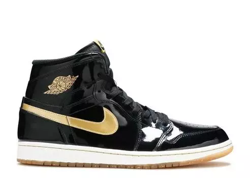 Кроссовки AIR JORDAN 1 RETRO HIGH OG 'BLACK GOLD PL', черный