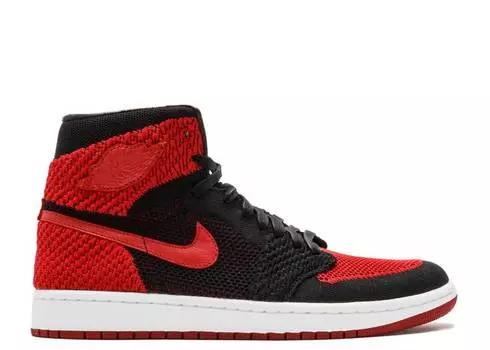 Кроссовки AIR JORDAN 1 RETRO HIGH OG FLYKNIT 'BRED', черный