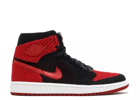 Кроссовки AIR JORDAN 1 RETRO HIGH OG FLYKNIT GS 'BRED', черный