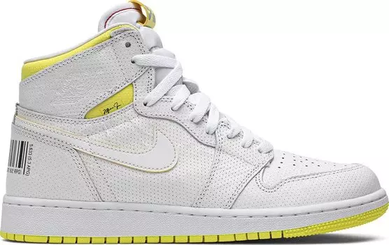 Кроссовки Air Jordan 1 Retro High OG GS First Class Flight, белый
