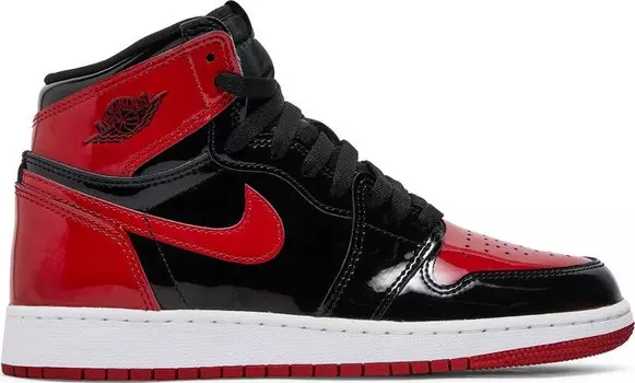 Кроссовки Air Jordan 1 Retro High OG GS Patent Bred, красный