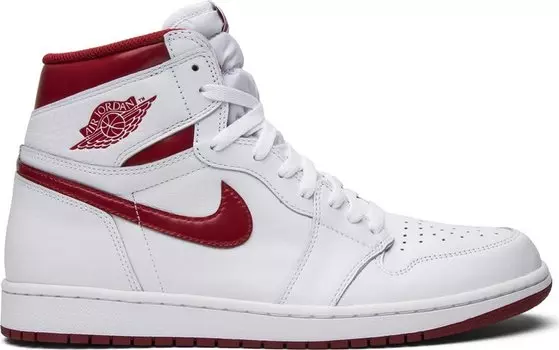 Кроссовки Air Jordan 1 Retro High OG Metallic Red, белый