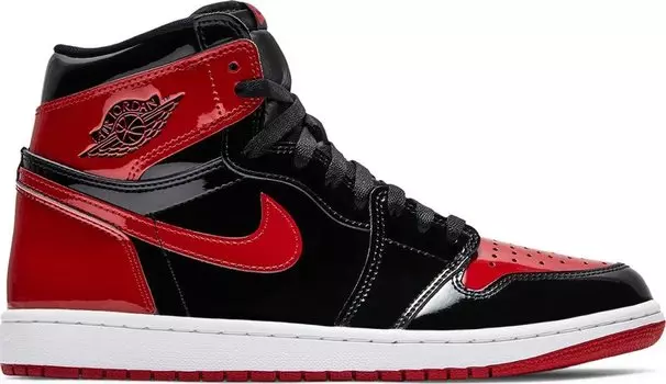 Кроссовки Air Jordan 1 Retro High OG Patent Bred, красный