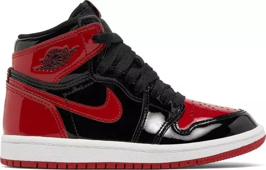 Кроссовки Air Jordan 1 Retro High OG PS Patent Bred, красный