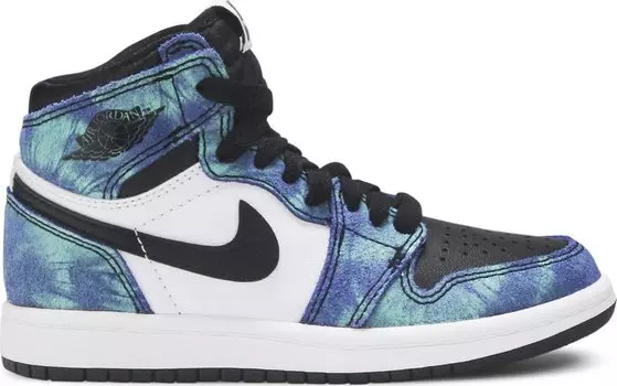 Кроссовки Air Jordan 1 Retro High OG PS Tie-Dye, зеленый