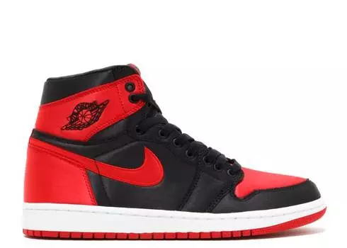 Кроссовки AIR JORDAN 1 RETRO HIGH OG SE 'SATIN BANNED', черный