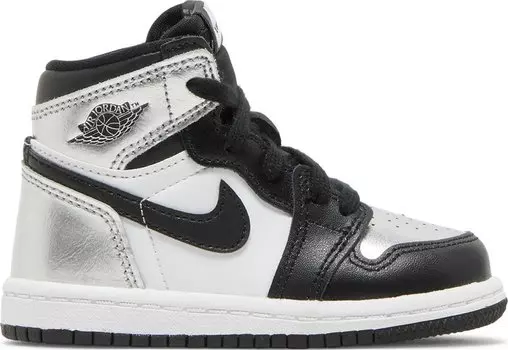 Кроссовки Air Jordan 1 Retro High OG TD Silver Toe, серебряный