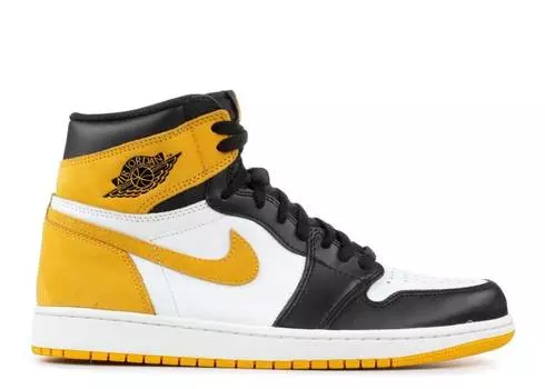 Кроссовки AIR JORDAN 1 RETRO HIGH OG 'YELLOW OCHRE', белый
