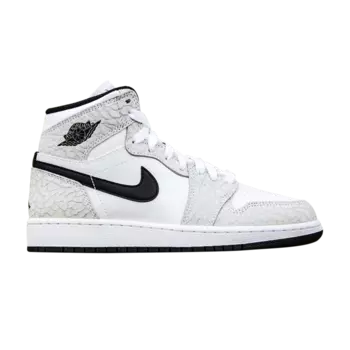 Кроссовки Air Jordan 1 Retro High Premium GS 'White Black', белый