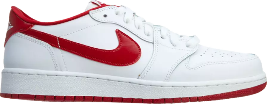 Кроссовки Air Jordan 1 Retro Low BG White Varsity Red, белый
