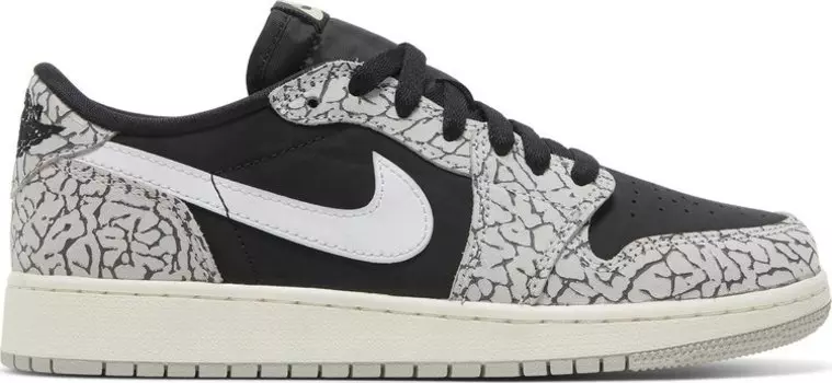 Кроссовки Air Jordan 1 Retro Low OG GS 'Black Cement', черный