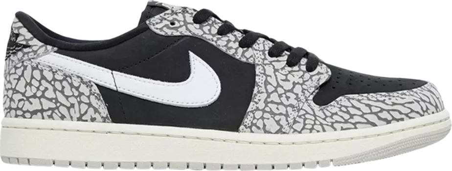 Кроссовки Air Jordan 1 Retro Low OG Black Cement, черный