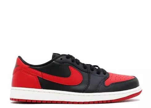 Кроссовки AIR JORDAN 1 RETRO LOW OG 'BRED', черный