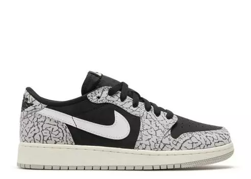 Кроссовки AIR JORDAN 1 RETRO LOW OG GS 'BLACK CEMENT', черный