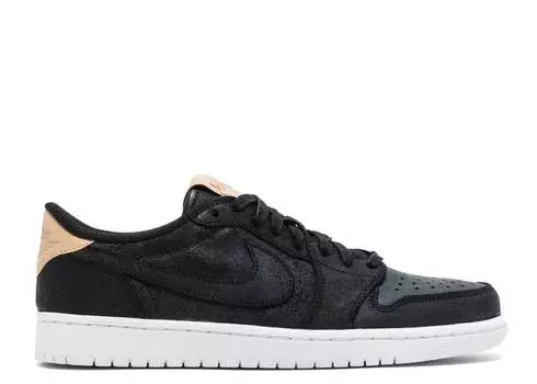 Кроссовки AIR JORDAN 1 RETRO LOW OG PREMIUM 'BLACK TAN', черный