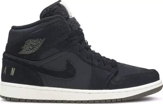 Кроссовки Air Jordan 1 Retro Mid Black, черно-белый