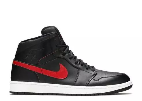 Кроссовки AIR JORDAN 1 RETRO MID 'BLACK TEAM RED', черный