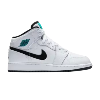 Кроссовки Air Jordan 1 Retro Mid GS 'Hyper Jade', белый