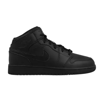 Кроссовки Air Jordan 1 Retro Mid GS 'Black', черный