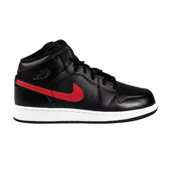 Кроссовки Air Jordan 1 Retro Mid GS 'Black Gym Red', черный