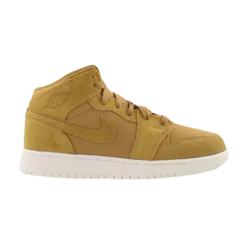 Кроссовки Air Jordan 1 Retro Mid GS 'Golden Harvest, золотой