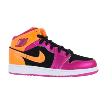 Кроссовки Air Jordan 1 Retro Mid GS 'Bright Citrus', разноцветный
