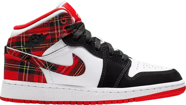 Кроссовки Air Jordan 1 Retro Mid GS Bad Santa, красный