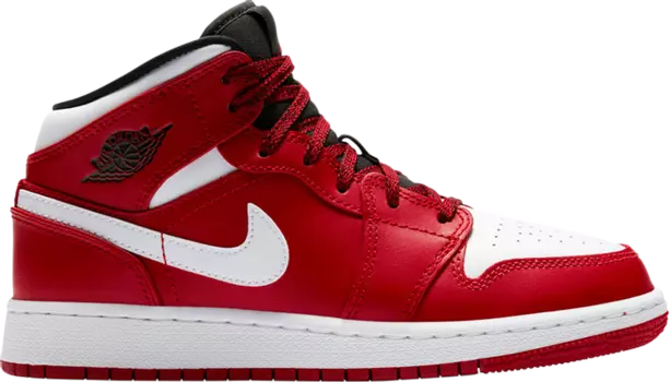 Кроссовки Air Jordan 1 Retro Mid GS Gym Red White, красный