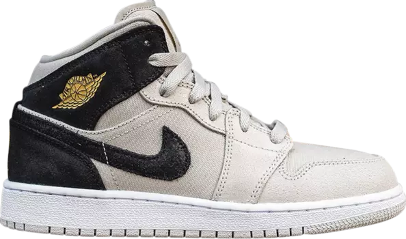 Кроссовки Air Jordan 1 Retro Mid GS Light Bone, серый