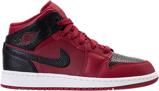 Кроссовки Air Jordan 1 Retro Mid GS Team Red Black, красный