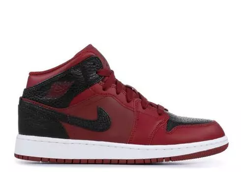 Кроссовки AIR JORDAN 1 RETRO MID GS 'TEAM RED BLACK', красный