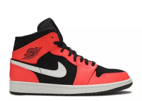 Кроссовки AIR JORDAN 1 RETRO MID 'INFRARED 23', черный