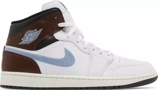 Кроссовки Air Jordan 1 Retro Mid SE 'Brown Blue Grey', белый