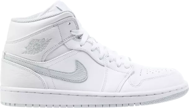 Кроссовки Air Jordan 1 Retro Mid White Platinum, белый