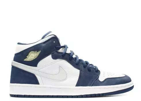 Кроссовки AIR JORDAN 1 RETRO + 'MIDNIGHT NAVY', белый