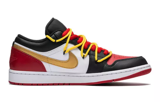 Кроссовки Air Jordan 1 Skateboarding Shoes Men Low-top Red Black, черный