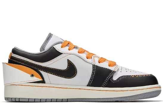 Кроссовки Air Jordan 1 Skateboarding Shoes Women's Low-top Orange/White/Blue/Grey, белый