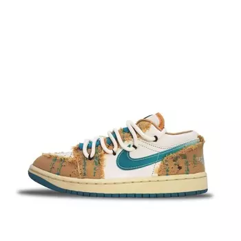 Кроссовки Air Jordan 1 Skateboarding Shoes Women's Low-top Blue-white/white, цвет Off White
