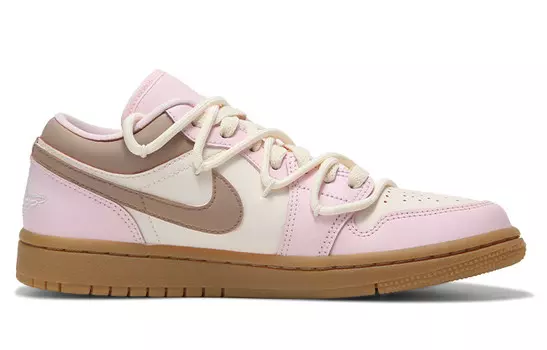 Кроссовки Air Jordan 1 Skateboarding Shoes Women's Low-top White/pink, розовый