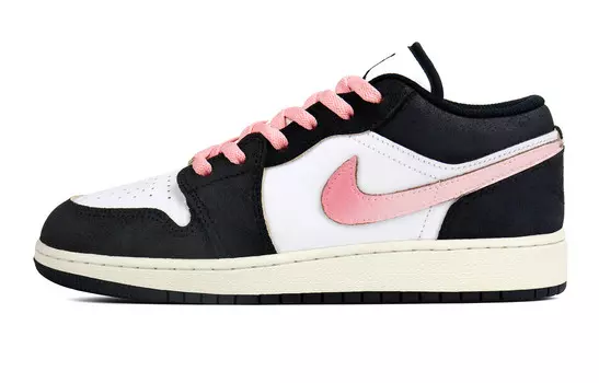 Кроссовки Air Jordan 1 Skateboarding Shoes Women's Low-top Pink, черный